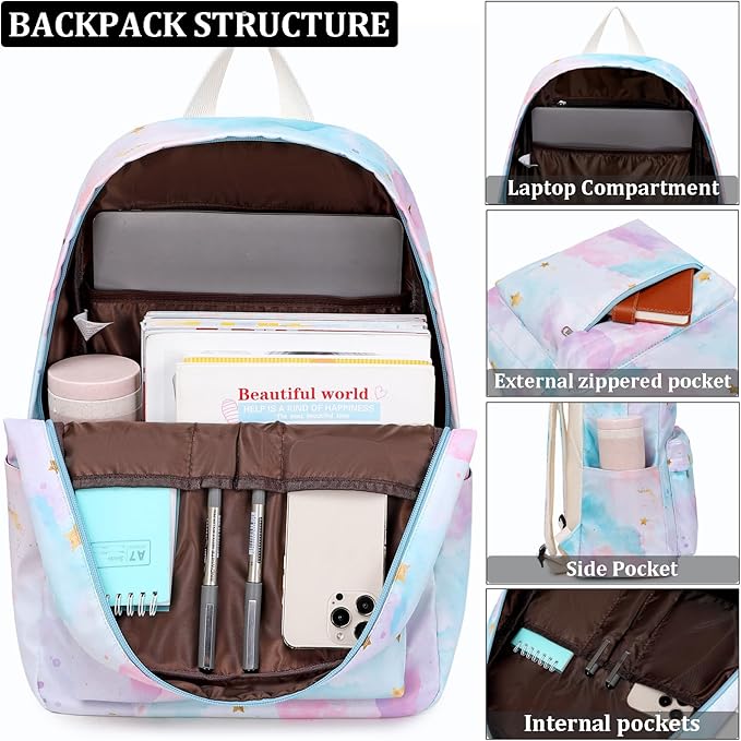 JIANYA Backpack for School, Water Resistant Bookbags Kids School Backpack with Lunch Box, Grey