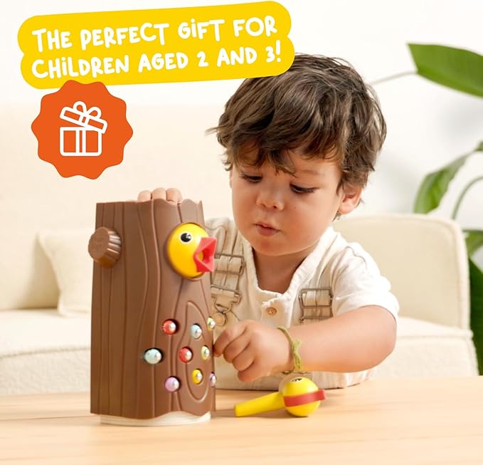 Nene Toys Little Woodpecker – Montessori Magnetic Toy for Toddlers 2-4 – Educational Toy for 2 3 Year Old Kids – Fine Motor Skills Learning Game – Gift Idea for Boys Girls Age 2-3