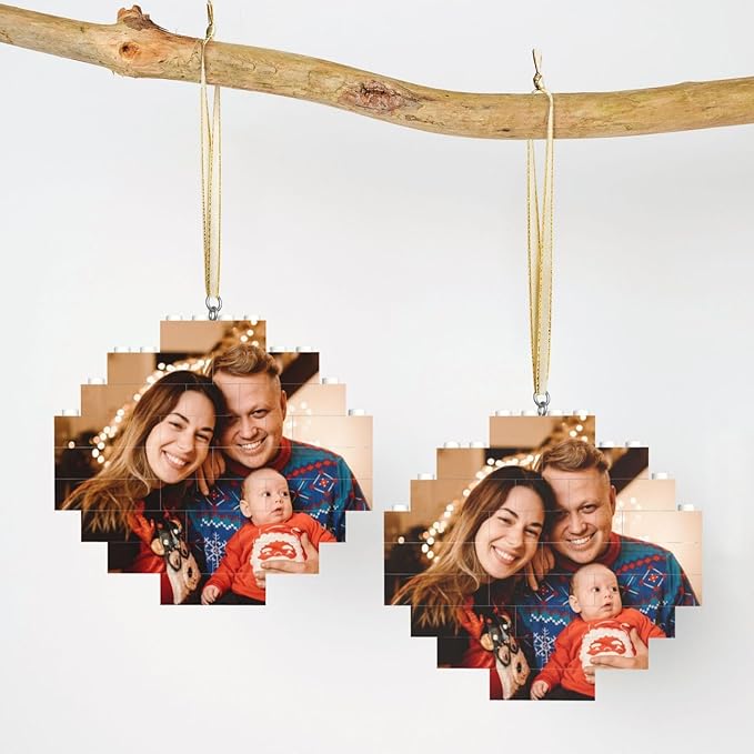 Custom Building Brick Personalized Photo Block Puzzle Valentines Day Gifts Building Block Family Portrait Photograph DIY Gifts for Women, Men,Kids Horizontal Shaped Brick Puzzle (Diamond)