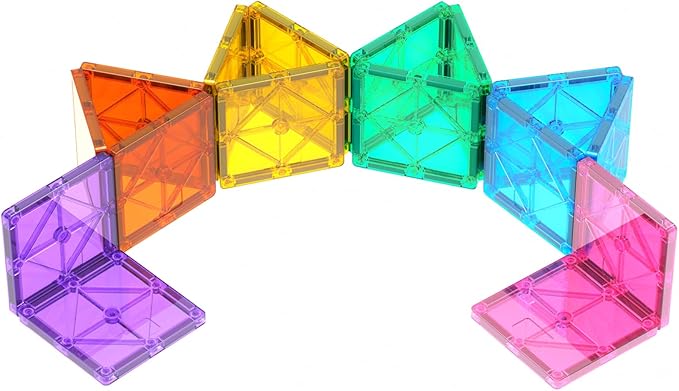 16PCS Square Magnetic Tiles Magnet Expansion Set, Construction Building Blocks, Starter Set for Kids Ages 3+