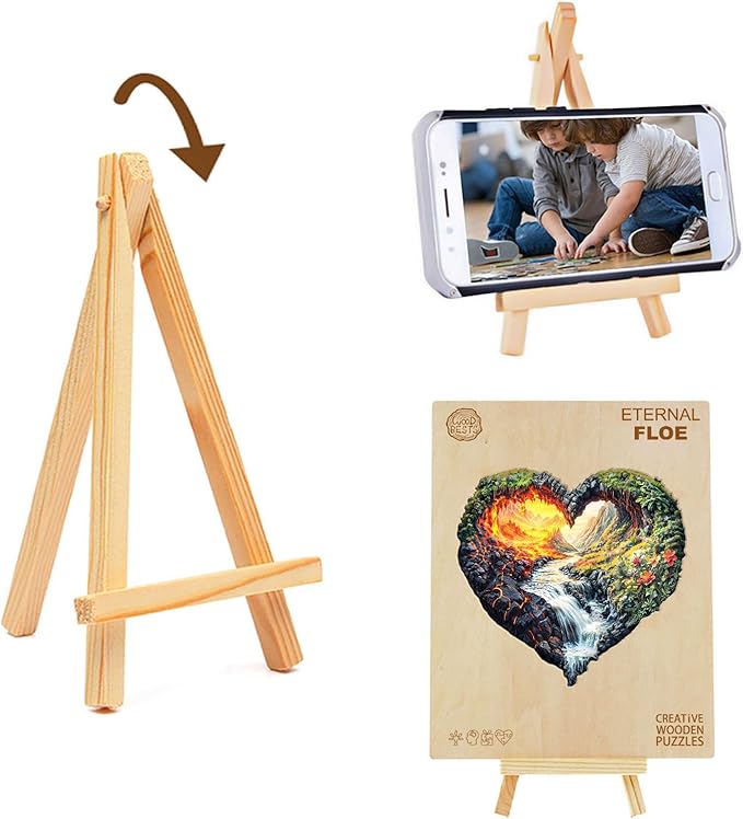 KAAYEE Wooden Puzzles for Adults, 3D Visual Effect Eternal Flow Wooden Jigsaw Puzzle Unique Shape Wood Puzzle Adult, 3D Effect Flat Puzzle Birthday Family Game (M-11.4 * 11.1in-180pcs)