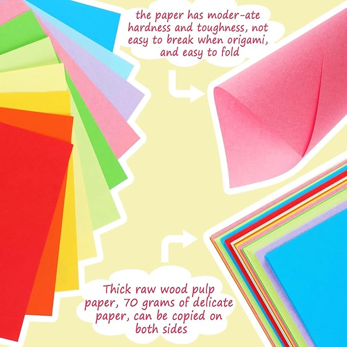 SANNIX 200 Sheets 10 Colors Colored Printer Paper - A4 Copy Paper for Multipurpose Printing, Origami, Art & Craft - 8.5" x 11"
