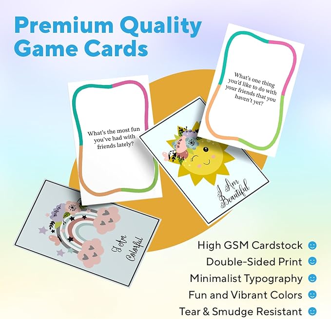 Family Discussion Cards Set, 200 Engaging Conversation Starters for Quality Time - Screen-Free Bonding Activity for Dinners, Gifts, Holidays and Gatherings(Kid001)