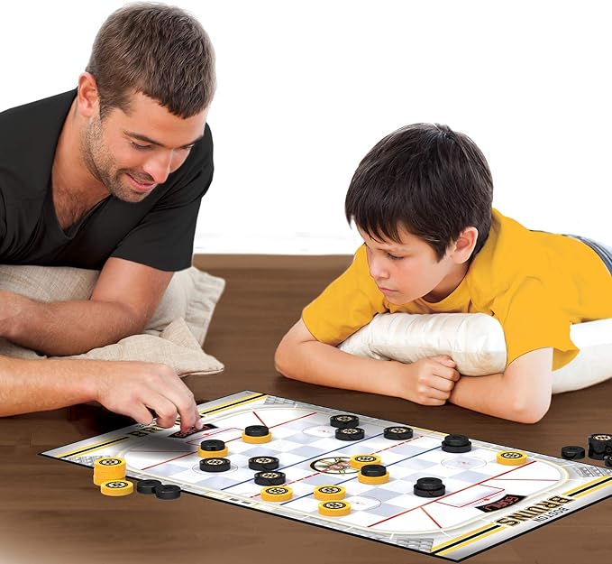 MasterPieces NHL Boston Bruins Checkers, Gray, Small, Multi, One Size (41485),13" x 21"
