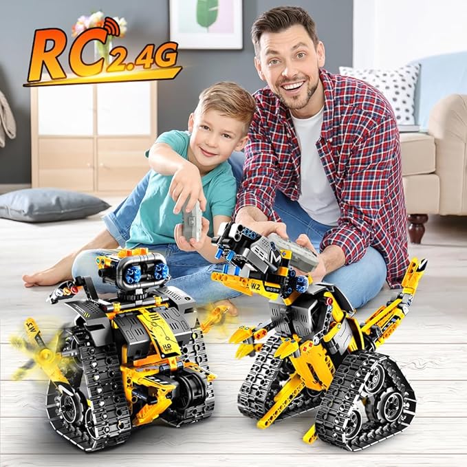 Robot Toys for Kids Building Set, 520 PCS App & Remote Control Robotics Kit, 5-in-1 RC Wall Robot Engineer Dinosaur Building Block Toy Gift for Kids 6 7 8 9 10 11 12+ Years Old Boys Girls
