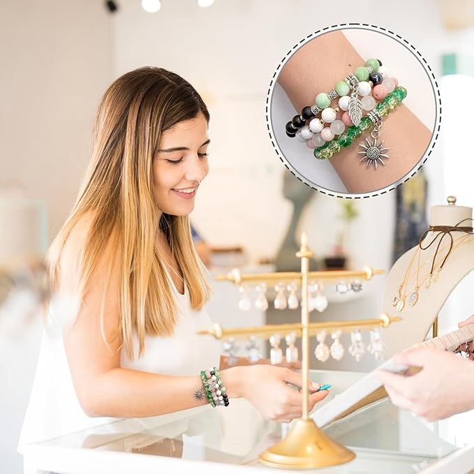 8mm Crackle Glass Beads for Bracelets, 600PCS Round Crystal Jewelry Making Kit for Adults & Beginners, DIY Gifts Crafts