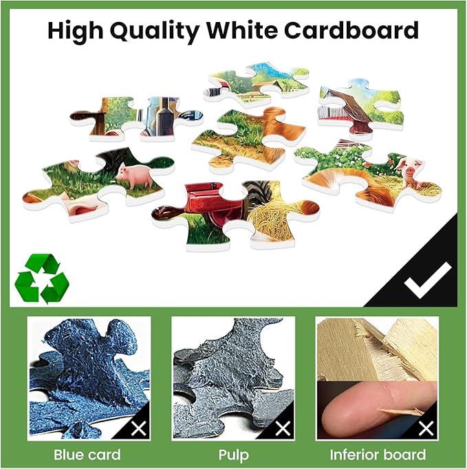 500 Piece Puzzles for Adults,Farm Dog Jigsaw Puzzles 500 Pieces Animals Pig Puzzle for Adults Seniors Premium Cardboard Puzzles Challenging Game Home Decor Birthday Party Gift