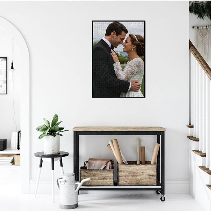 Custom Wooden Puzzles from Photos 1000 Piece Personalized Picture Jigsaw Puzzle Gift for Adults & Kids - Pet, Wedding, Family, Christmas, Birthday Memory Keepsake