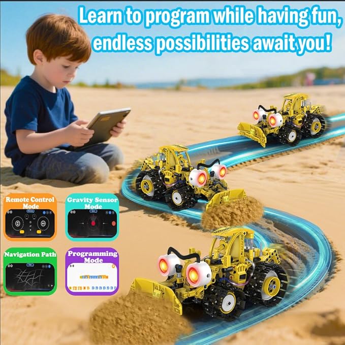 5 in 1 STEM Robot Building Kit with Remote & App Controll, Technic Coding Robotic Toys for Kids Ages 8-13 with LED-Lights Christmas Birthday Gift for Boys & Girls Age 6 7 8 9 10 11 12+ (673PCS)