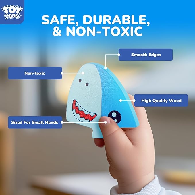 TOY Life Toddler Puzzles Ages 2-4, Wooden Puzzles for Toddlers 1-3, 7 Pcs Sea Animals Puzzle 2 Year Old, Montessori Toddler Boys Girls Toys 2-3, Educational Gift Learning Toys for 2 Year Old