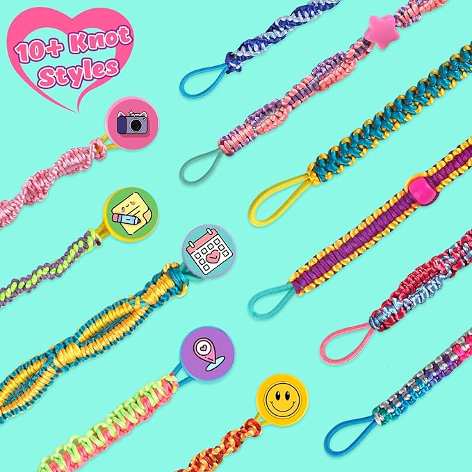 Hewaurorion Friendship Bracelet Making Kit Toys, Arts and Crafts String Maker Tool for Kids Ages 8-12, Bracelet DIY Christmas Birthday Present Gifts for Teen Girls (Yellow/Blue)