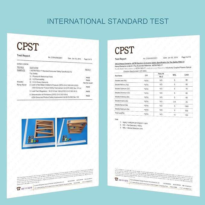 Wooden Ramp Racer. Race Track for Toddlers and 3 Wood Cars and 2 Balls,Toddler Toys for 1 2 3 Year Old Boy and Girl Gifts