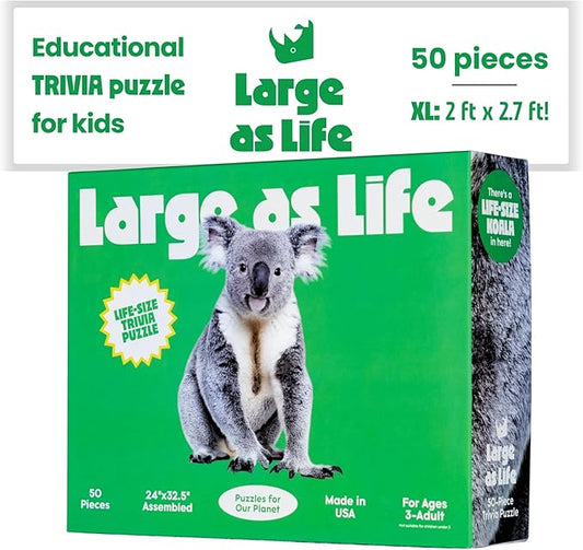 Koala Floor Puzzle– 50 pcs Life Size Jigsaw Puzzles for Adults, Teens & Kids, Animal-Themed Montessori Toys & Toddler Puzzles, Educational Activities for Children Ages 3+, 24x36