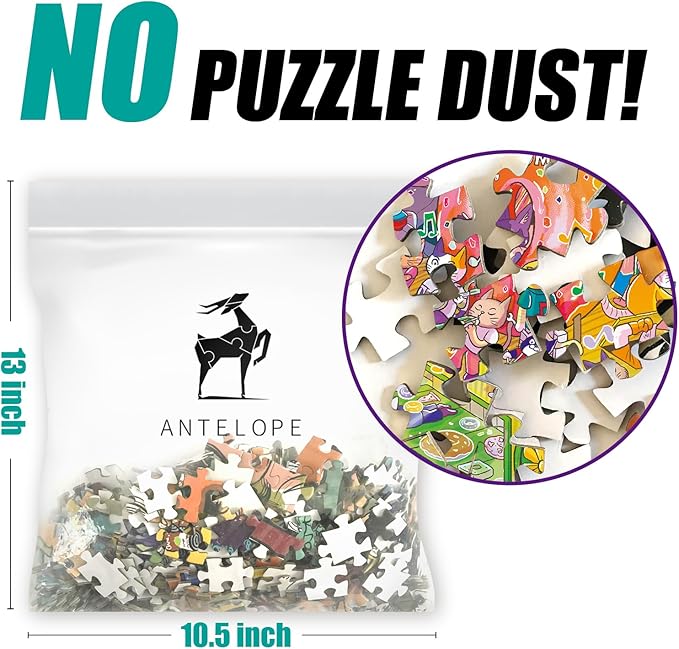 Antelope 2 in 1 1000 Piece Puzzle Bundle - Catndyland - 1000 Piece Jigsaw Puzzle with Dog Park