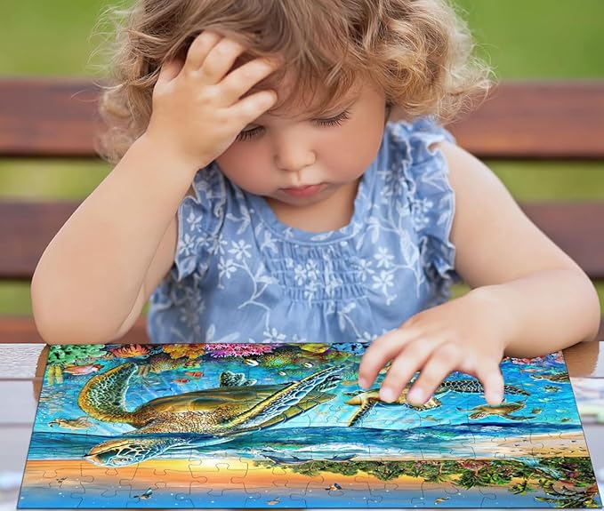 Puzzles for Kids Ages 4-6 8-10 Year Old - Underwater World,100 Piece Puzzle for Toddler Children Learning Educational Puzzles Toys for Boys and Girls