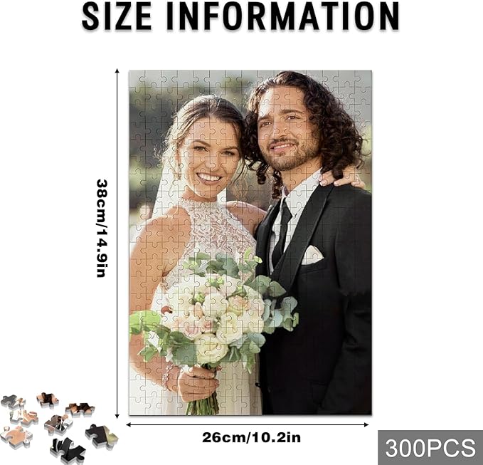Custom Puzzle, Personalized Puzzle from Photos, Customized Puzzle 120/200/300/500/1000/1500 Pieces for Family, Christmas, Pet, Birthday, Wedding Gift