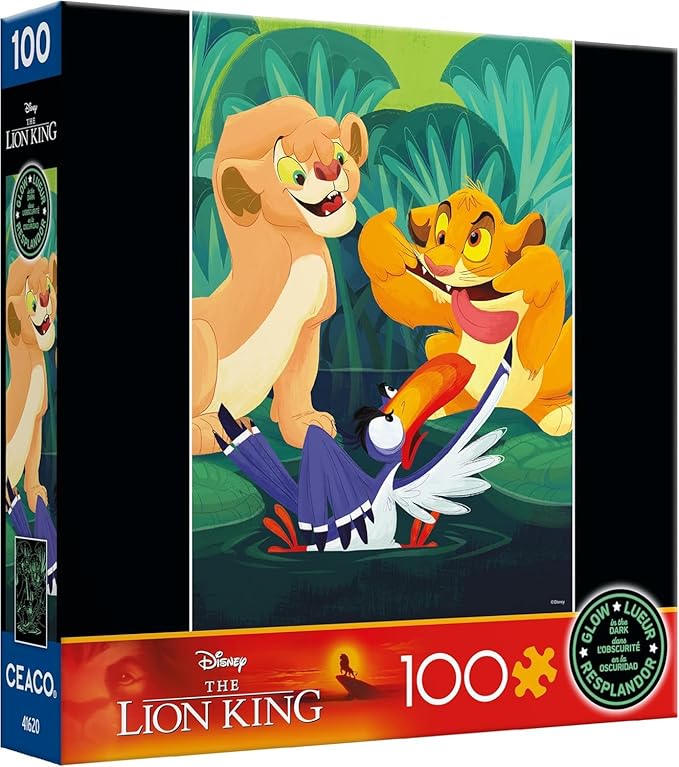 Ceaco - Disney - The Lion King - Making Faces - Glow in The Dark - 100 Piece Jigsaw Puzzle