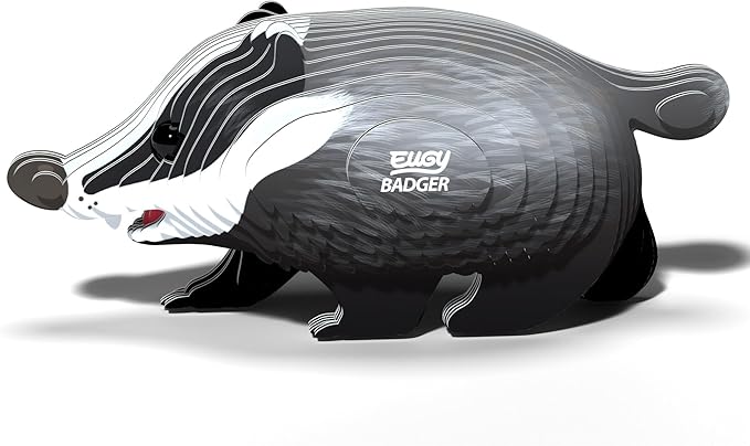 Eugy Badger 3D Puzzle, 35 Piece Eco-Friendly Educational Learning Puzzles for Kids 6+