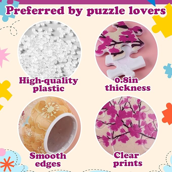 Unique 3D Puzzle for Adults - 160 Pieces of Puzzle Flower Vase, Plum Blossom Themed Art Projects Gift for Women Housewarming Home Decoration