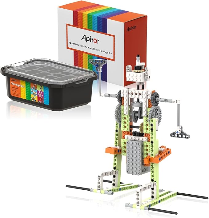 Robot E STEM Kits - Includes Large Storage Organizer, 14 in 1 Electric Building Toys with Learning Materials, Educational Construction Science Kit for Kids 8-10 10-12 Christmas Birthday Gift
