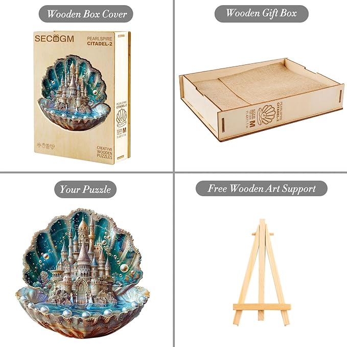 Wooden Puzzles for Adults - Pearlspire Citadel Wood Puzzles Adult - Unique Animal Shape Wooden Jigsaw Puzzles for Adults - Birthday Gifts for Puzzle Lovers, Family (11.4 * 11.1in)