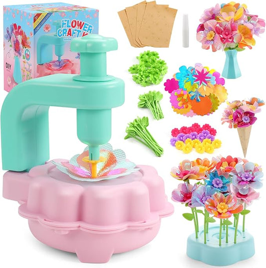 DIY Flower Craft Toys for Kids Girls Ages 4-8 6-8 8-12Birthday Gift, Fabric Flower Bouquets Toys Arts & Crafts for 4 5 6 7 8 Year Toddler Girl, Educational Activity Preschool Family Day Creative Gifts