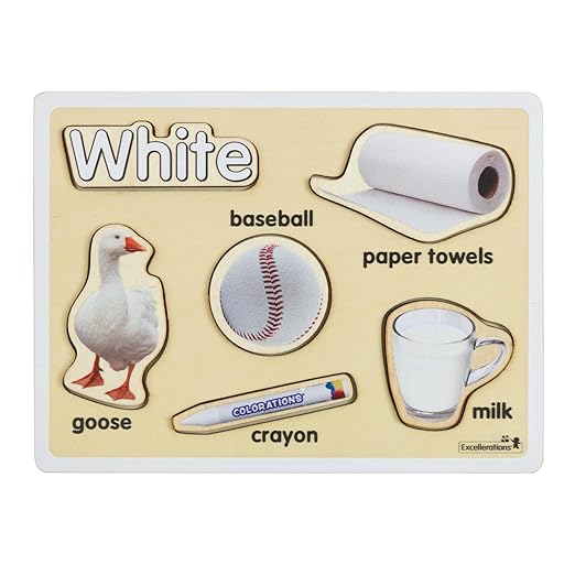 Excellerations Color Puzzles - Set of 8, Wooden Puzzles Featuring Eight Colors, Real Photographs, Early Learning, Color Recognition, Fine Motor Skills, Preschool Puzzles