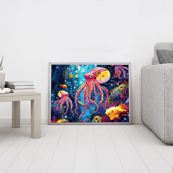 500 Piece Jigsaw Puzzle for Adults, Challenging Hard Puzzles for Kids and Teens Gift Choice Colorful Jellyfish (Colorful Octopus)