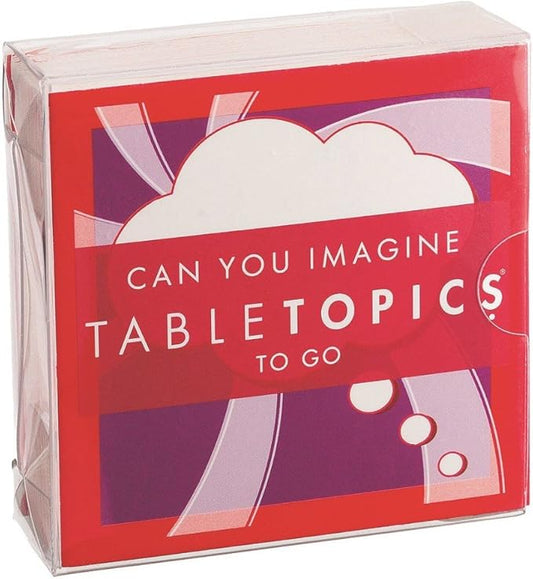 TableTopics Can You Imagine To Go - 40 Conversation Starter Cards for Kids to Share Their Ideas, Question Card Game for Quality Family Dinner Time or Game Night, Take Anywhere