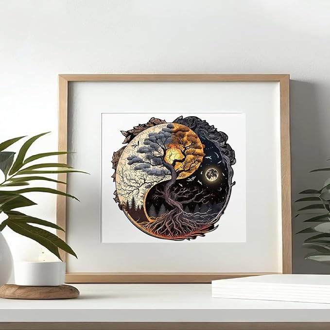 Wooden Puzzles for Adults, 200 Pieces Tree of Life Puzzle Uniquely Irregular Animal Shaped Wooden Jigsaw Puzzles, Creative Gift for Teenagers and Adults