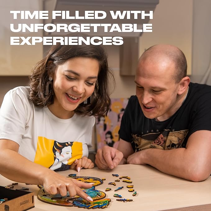 UNIDRAGON Wooden Puzzles for Adults Unique Jigsaw Puzzles - Guarding Dragon Big 8.3" х13 183 PCS Deko with Cut 0.03 mm Wood Accuracy Animal