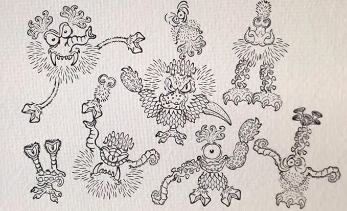 The Purple Cow - Stamper - Monster Maker Stamp Kit for Kids. Paint Stamper for Arts and Crafts. Develop Creativity with 31 Stamps and an Ink pad, for Girls and Boys Ages 6 to 16.