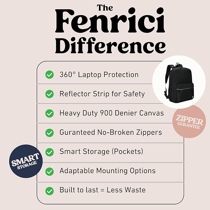 Fenrici Adaptive Backpack for Girls, Boys for All Abilities and Ages; Wheelchair Backpack with Adaptive Design; Perfect for Travel, School, and Everyday Adventure, Black