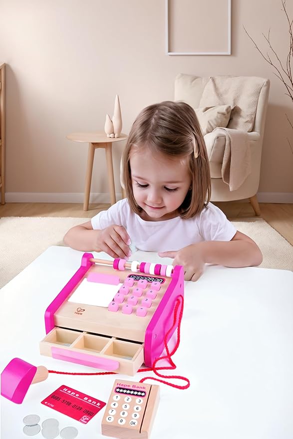 Hape Checkout Wooden Register Pretend & Play Role Play Set with Accessories