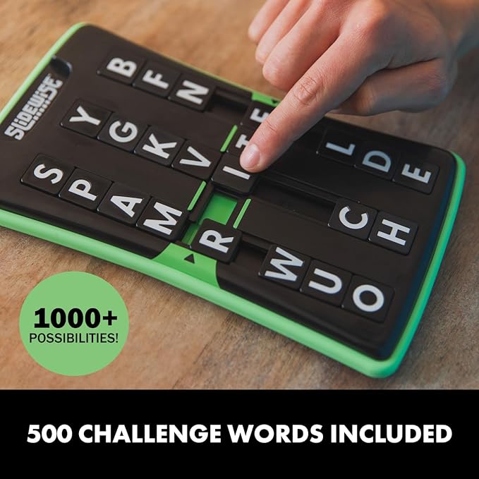 Educational Insights Slidewise™ - Word Game for Kids, Teens & Adults, Handheld Brain Teaser Challenge, Letter Slide Puzzles, Portable Travel Toys, Challenging Logic Games & Gifts for Ages 8+