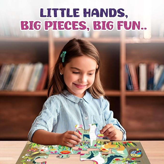 Magical Unicorn Oversized Pieces Jigsaw Puzzle for Toddlers | Fantasy Creature Giant Floor Puzzle for Age 3+ Kids | Fairy Forest Themed Birthday Party Favors Gift Ideas