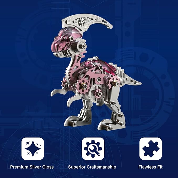 3D Metal Puzzles for Adults,Mechanical Dinosaur 3D Metal Puzzle,Steel Dinosaur Series DIY 3D Metal Model Kits,Home Decoration Art Handicrafts Gifts Toys