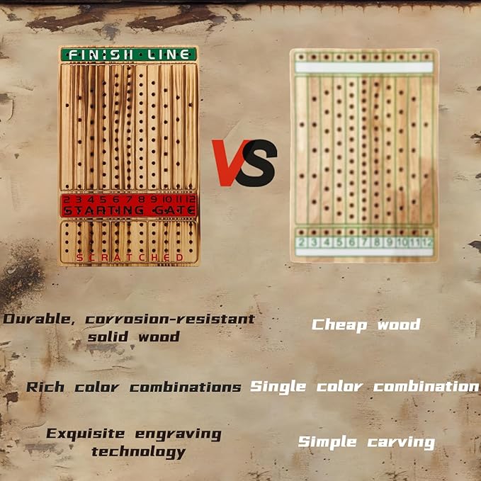 HOROW Horse Racing Board Game Solid Wood Horse Race Card and Dice Board Game Luxury Edition Set with 11 Metal Horses,100 Poker Chips,2 Dices and 2 Boxes of Cards