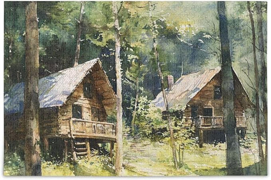 Personalized Cabins Jigsaw Wooden Puzzles Hard Brain Teasers for Adults 1000 Piecing