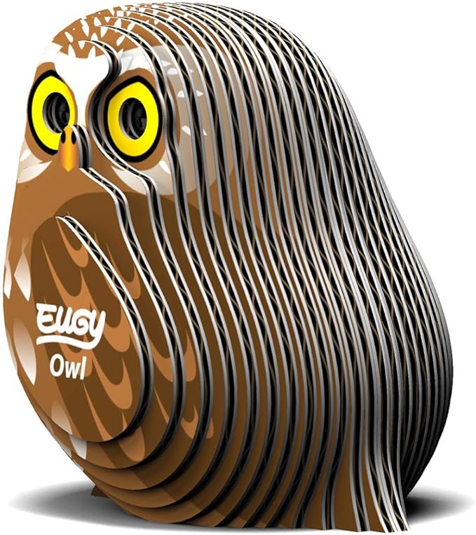 Eugy Owl 3D Puzzle, 24 Piece Eco-Friendly Educational Toy Puzzles for Boys, Girls & Kids Ages 6+