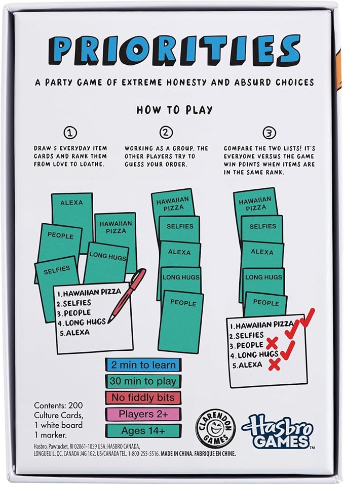 Priorities Game | A Party Game of Absurd Choices | Hilarious Card Games for Adults and Teens | Ages 14+ | 2+ Players | 30 Mins.