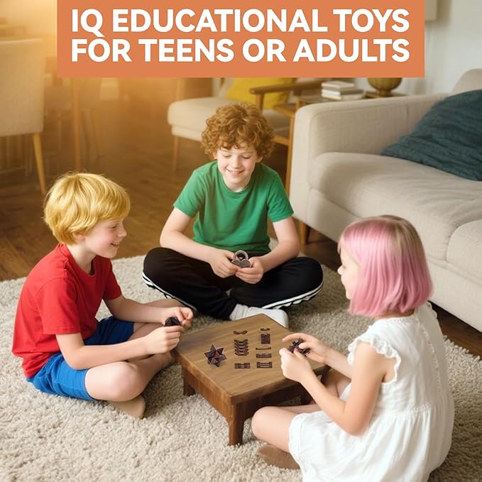 8 Pcs Brain Teaser Puzzles for Adults Teens - Wooden Puzzles 3D Puzzle Game Toys for Adults Teens - Unlock Interlocking Puzzle Adult IQ Education Smart Toys