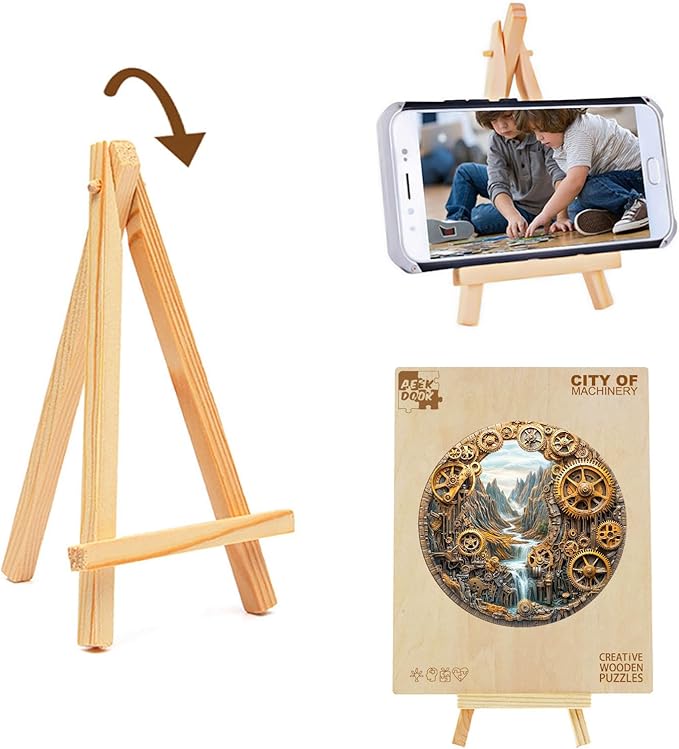 Wooden Puzzles for Adults - City of Machinery Wooden Puzzle - Unique Animal Shape Wood Cut Puzzles - Eco-Friendly Home Office Decor (M-11.4 * 11.4in)