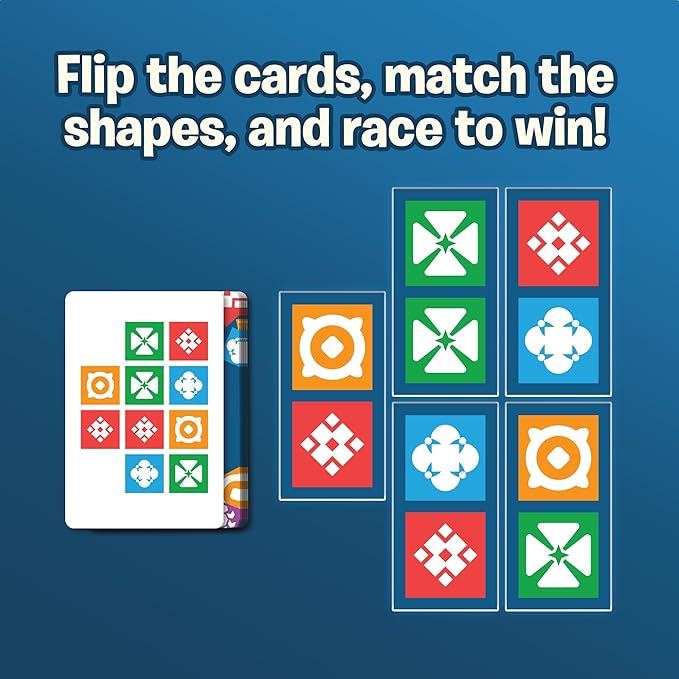 Uzzle Frenzy Family Puzzle Game – Fast-Paced Visual Brain Card Game for Kids – 2-4 Players, Ages 4+, Includes 50 Challenge Cards & 60 Double-Sided Block Family Game