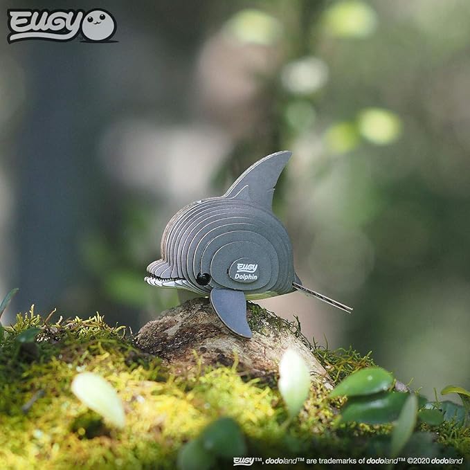 Eugy Dolphin 3D Puzzle, 25 Piece Eco-Friendly Educational Toy Puzzles for Boys, Girls & Kids Ages 6+