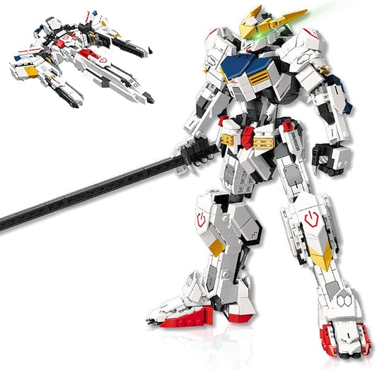 Velance Mech Robot Transforming Building Blocks Set, Warrior City Mech & Fighter Jet Building Toy Kit, Mecha Robot Building Block Model for Kids & Adults, Birthday, Valentine's Day Gift(952 Pcs)