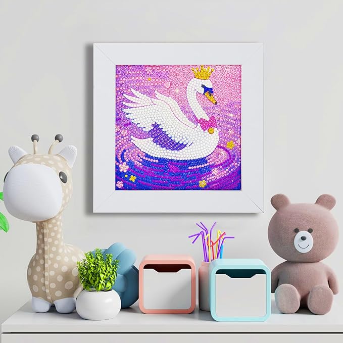 Diamond Art Kits for Kids - Crafts for Ages Girls 8-12 - Diamond Art Painting with Wooden Frame Included - Arts and Crafts for Kids Age 4-6 - GEM Art Supplies for Beginner Friendly Decor Birthday Gift