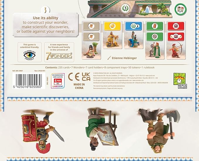 Asmodee 7 Wonders Architects - Shape History with Your Ingenious Wonders, Civilization Strategy Game for Kids and Adults, Ages 8+, 2-7 Players, 25 Minute Playtime