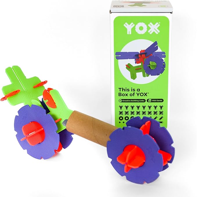 YOX Building Toys for Kids - Box of YOX Construction Set - Made in The USA Educational STEM Toys for Kids Ages 4-10+ Boys and Girls Ages 4 5 6 7 8 9 10 Creative Toy Activities