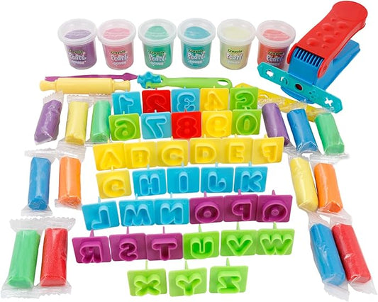 Crayola Mega Activity Set - Pearl & Cosmic | 50 Total Pieces - 20 Dough Packs, 30 Kids Play Tools | Alphabet, Letters, and Shapes | Fun Preschool Learning Activities and Gifts for Kids.